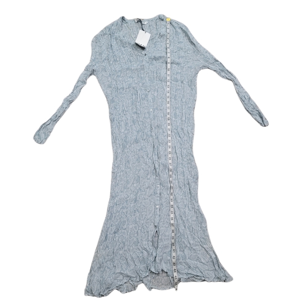 Zara Semi Sheer Wrinkled Button Down Dress - Picture 13 of 16
